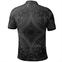 Unisex Polynesian Plumeria Mix Gray Black Polo Shirt - Polynesian Pride