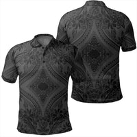 Unisex Polynesian Plumeria Mix Gray Black Polo Shirt Unisex Art - Polynesian Pride