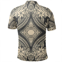Unisex Polynesian Plumeria Mix Gray Polo Shirt - Polynesian Pride