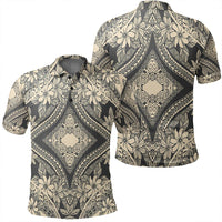 Unisex Polynesian Plumeria Mix Gray Polo Shirt Unisex Art - Polynesian Pride