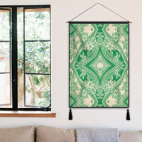 Polynesian Plumeria Mix Green Hanging Poster - AH Hanging Poster 50 x 75 cm Cotton And Linen - Polynesian Pride