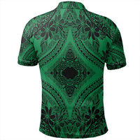 Unisex Polynesian Plumeria Mix Green Black Polo Shirt - Polynesian Pride