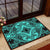 Polynesian Plumeria Mix Turquoise Black Hawaii Door Mat - Polynesian Pride