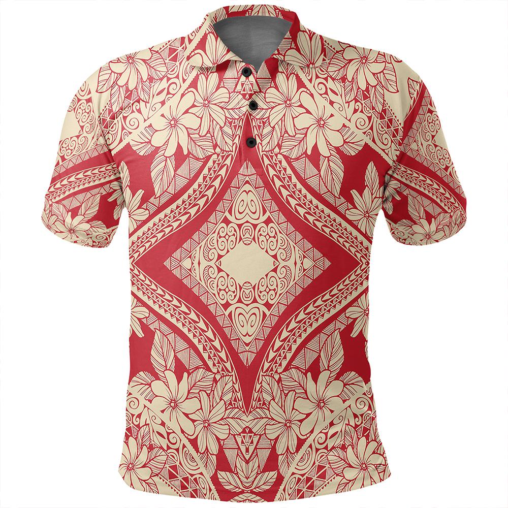 Unisex Polynesian Plumeria Mix Polo Shirt - Polynesian Pride
