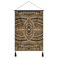Polynesian Seamless Gold Hanging Poster - AH Hanging Poster 43 x 65 cm Cotton And Linen - Polynesian Pride