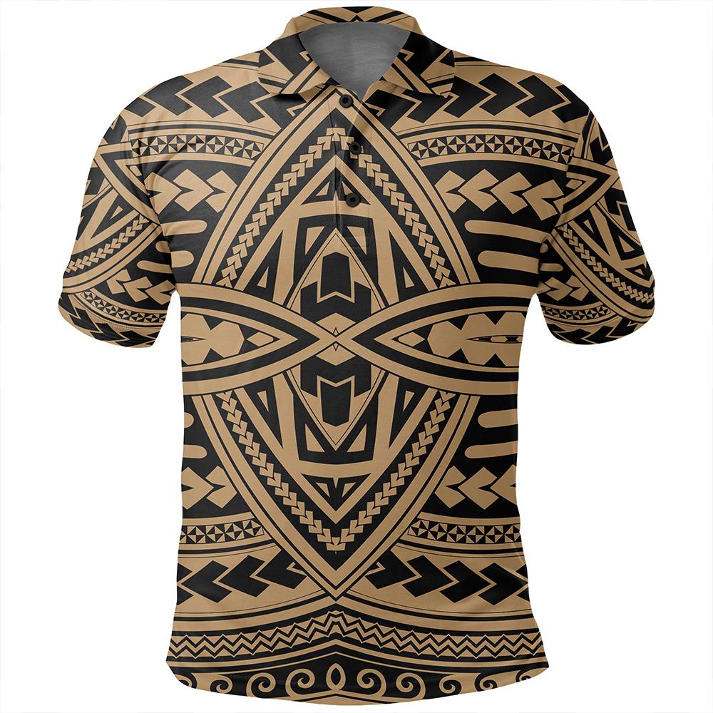 Unisex Polynesian Seamless Gold Polo Shirt - Polynesian Pride