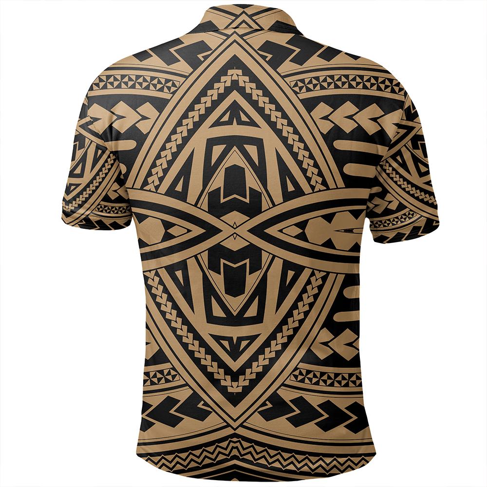 Unisex Polynesian Seamless Gold Polo Shirt - Polynesian Pride