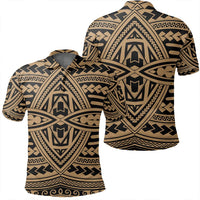 Unisex Polynesian Seamless Gold Polo Shirt Unisex Art - Polynesian Pride