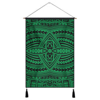 Polynesian Seamless Green Hanging Poster - AH Hanging Poster 43 x 65 cm Cotton And Linen - Polynesian Pride
