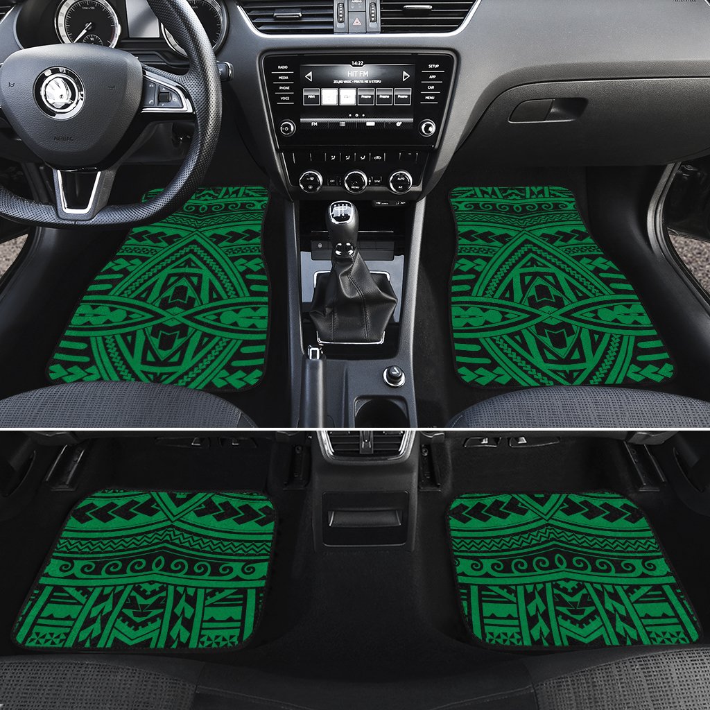 Polynesian Seamless Green Hawaii Car Floor Mats Green One Size - Polynesian Pride