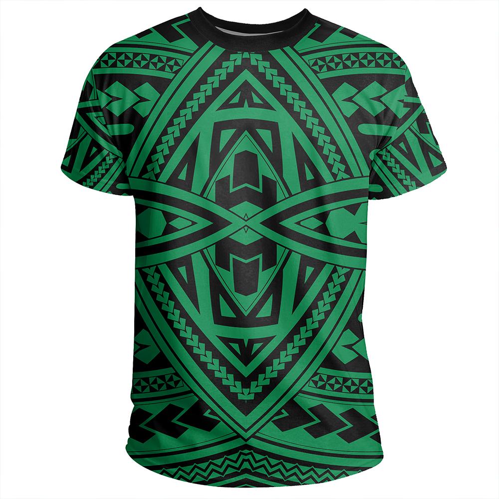 Polynesian Seamless Green T Shirt - Polynesian Pride