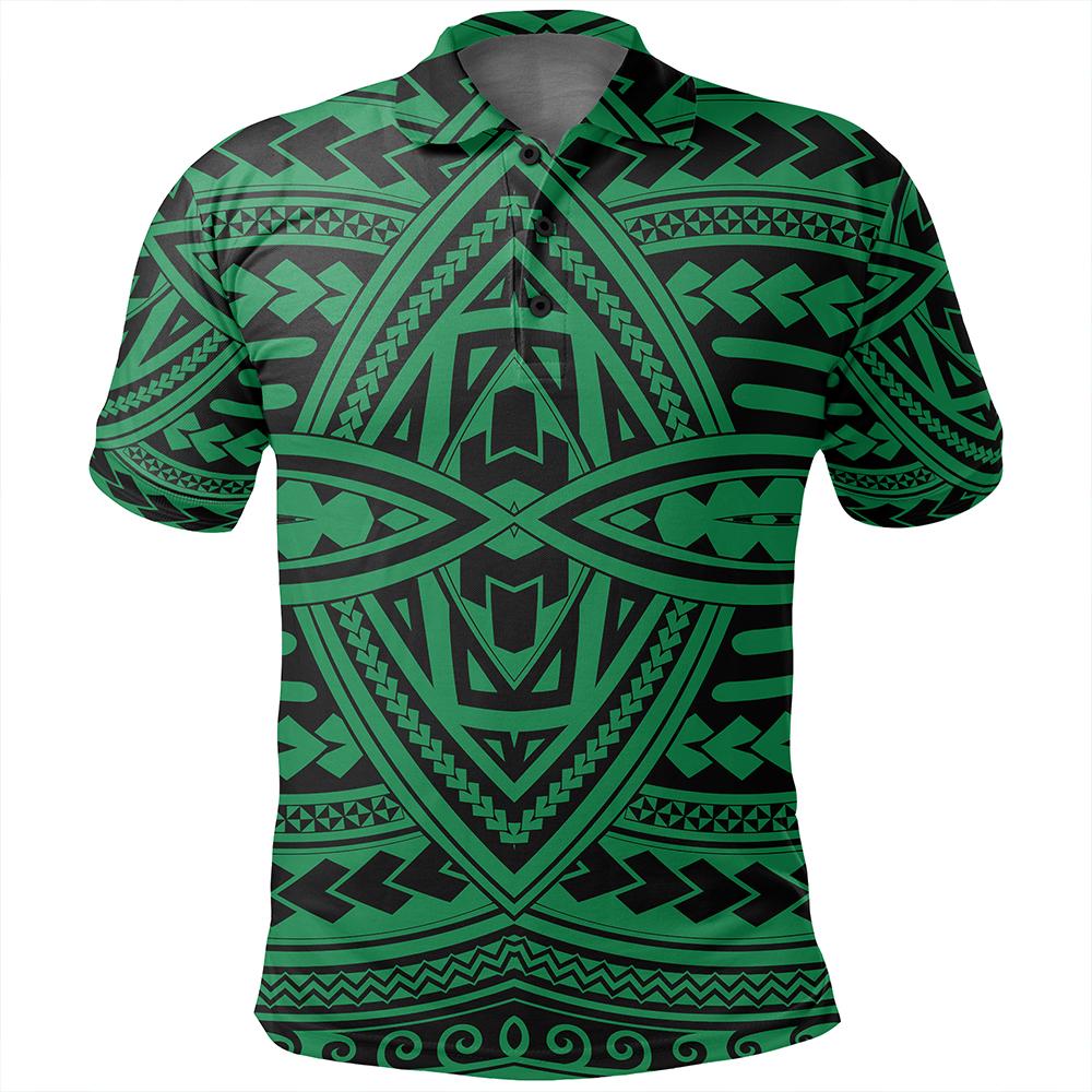 Unisex Polynesian Seamless Green Polo Shirt - Polynesian Pride