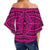 Polynesian Seamless Pink Hawaii Women's Off Shoulder Wrap Waist Top - Polynesian Pride