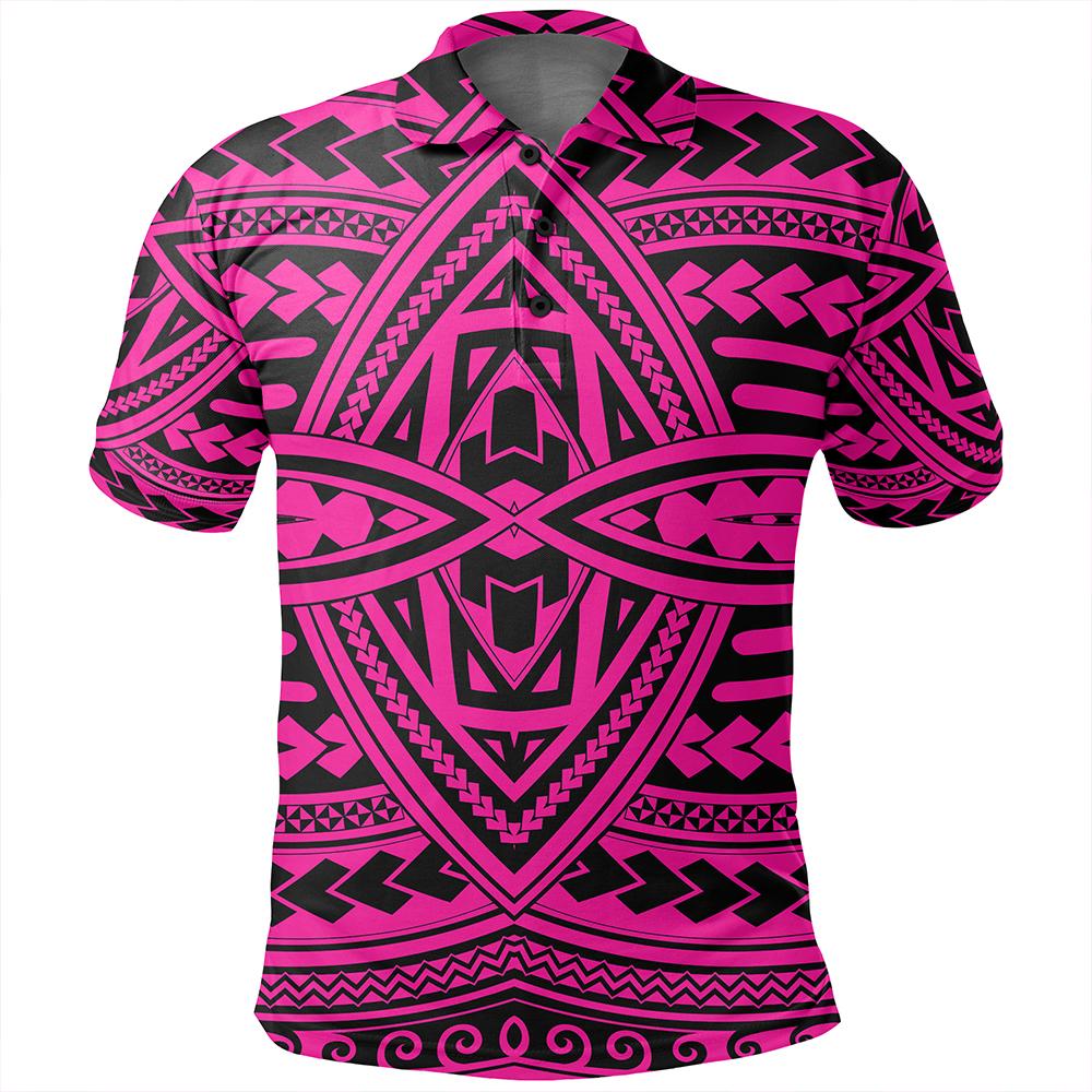 Unisex Polynesian Seamless Pink Polo Shirt - Polynesian Pride