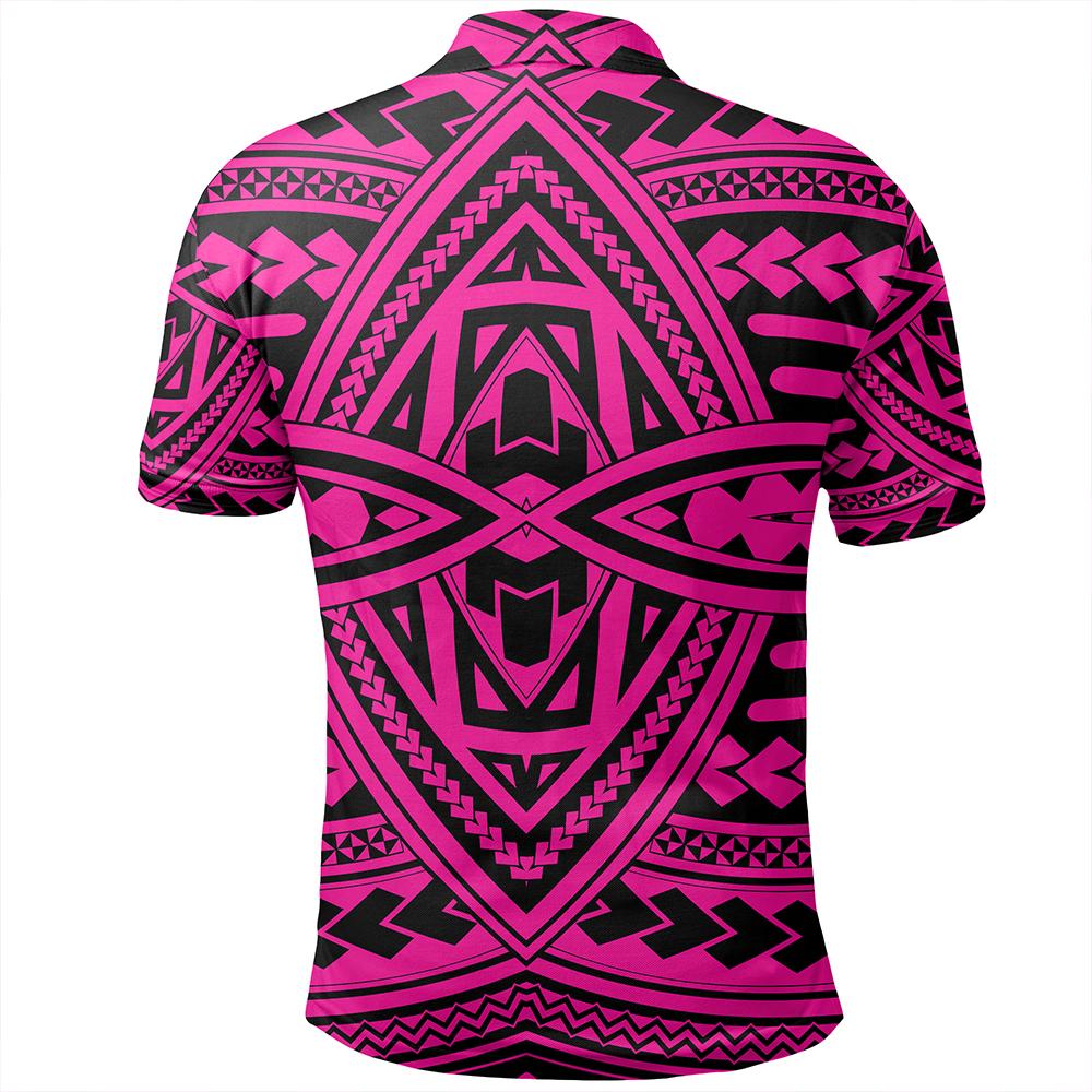 Unisex Polynesian Seamless Pink Polo Shirt - Polynesian Pride