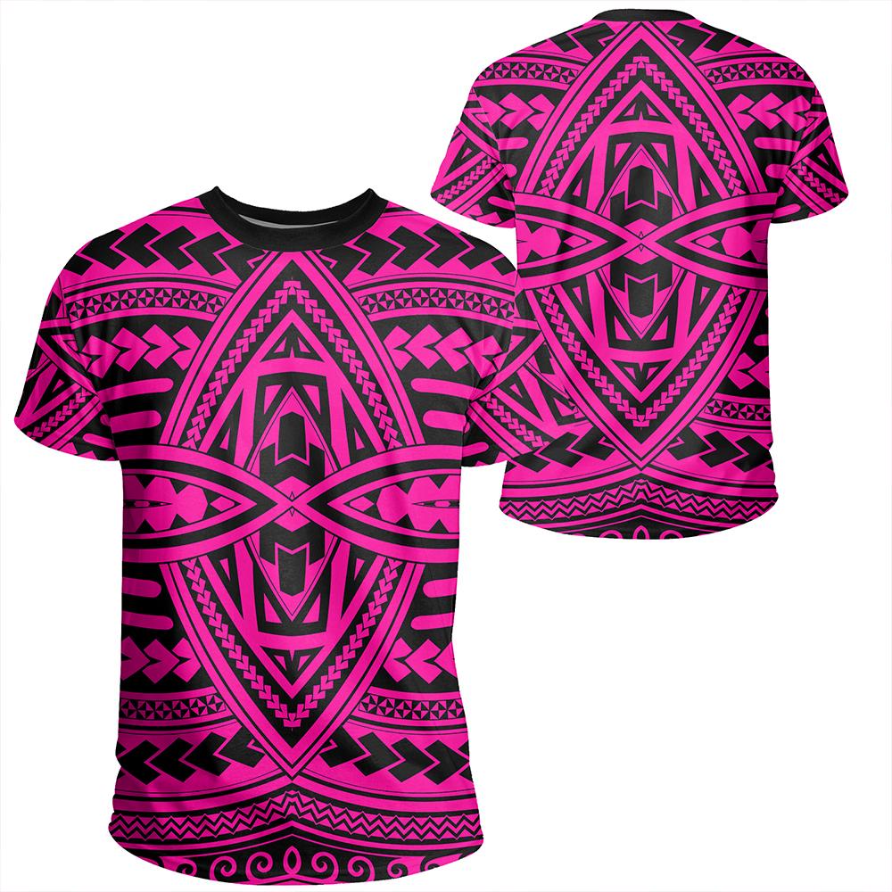 Polynesian Seamless Pink T Shirt Unisex Polyester - Polynesian Pride