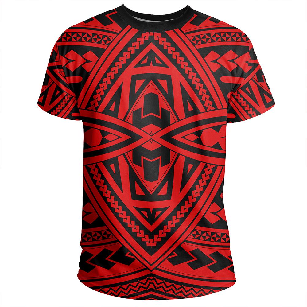 Polynesian Seamless Red T Shirt - Polynesian Pride