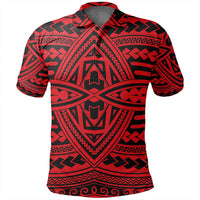 Unisex Polynesian Seamless Red Polo Shirt - Polynesian Pride