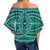 Polynesian Seamless Turquoise Hawaii Women's Off Shoulder Wrap Waist Top - Polynesian Pride