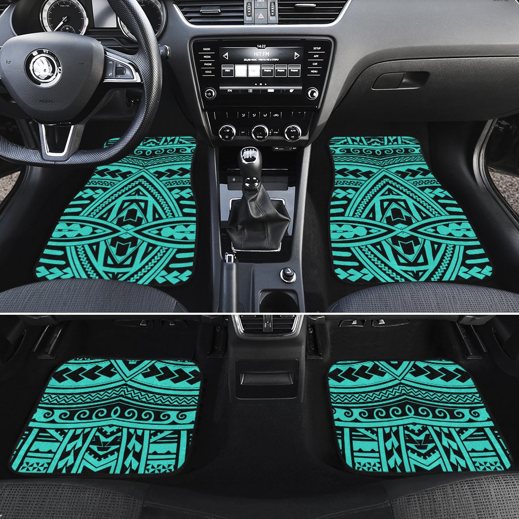 Polynesian Seamless Turquoise Hawaii Car Floor Mats Turquoise One Size - Polynesian Pride