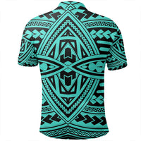 Unisex Polynesian Seamless Turquoise Polo Shirt - Polynesian Pride