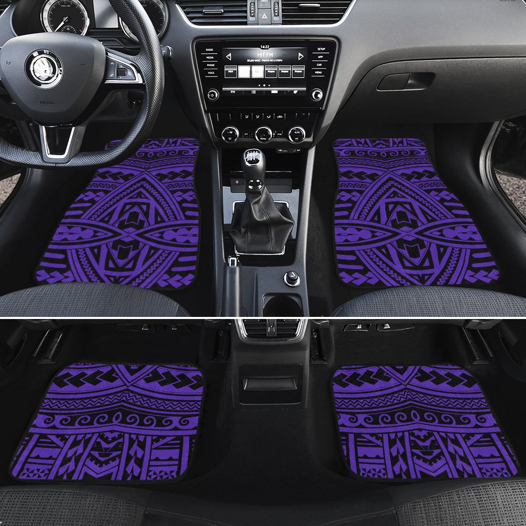 Polynesian Seamless Violet Hawaii Car Floor Mats White One Size - Polynesian Pride