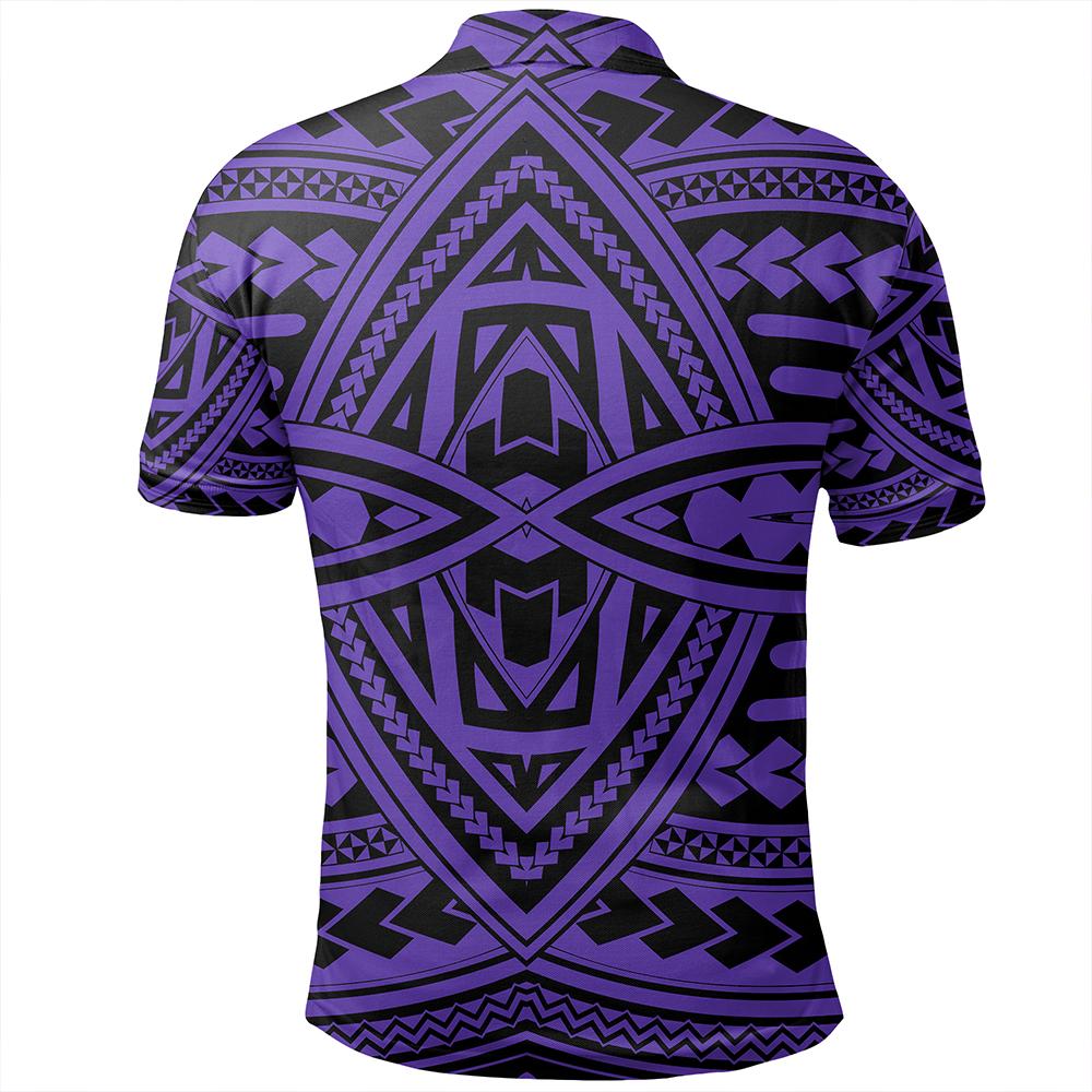 Unisex Polynesian Seamless Violet Polo Shirt - Polynesian Pride