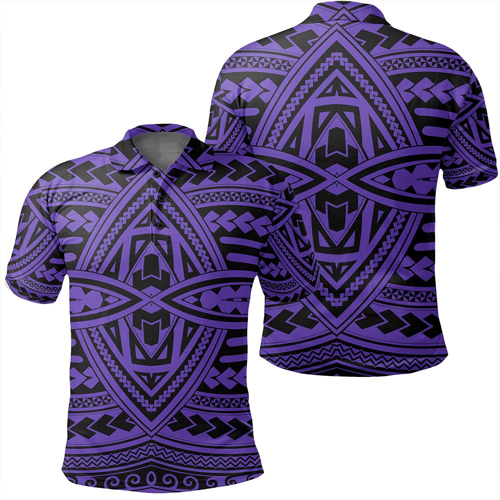 Unisex Polynesian Seamless Violet Polo Shirt Unisex Art - Polynesian Pride