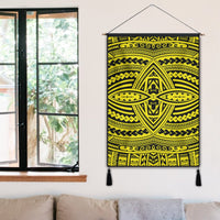 Polynesian Seamless yellow Hanging Poster - AH Hanging Poster 50 x 75 cm Cotton And Linen - Polynesian Pride