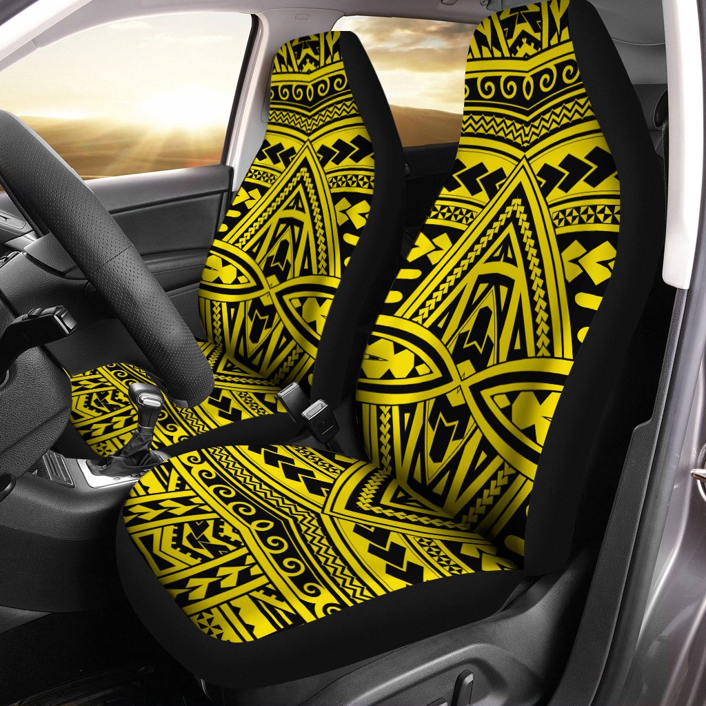 Polynesian Seamless yellow Car Seat Cover - Polynesian Pride