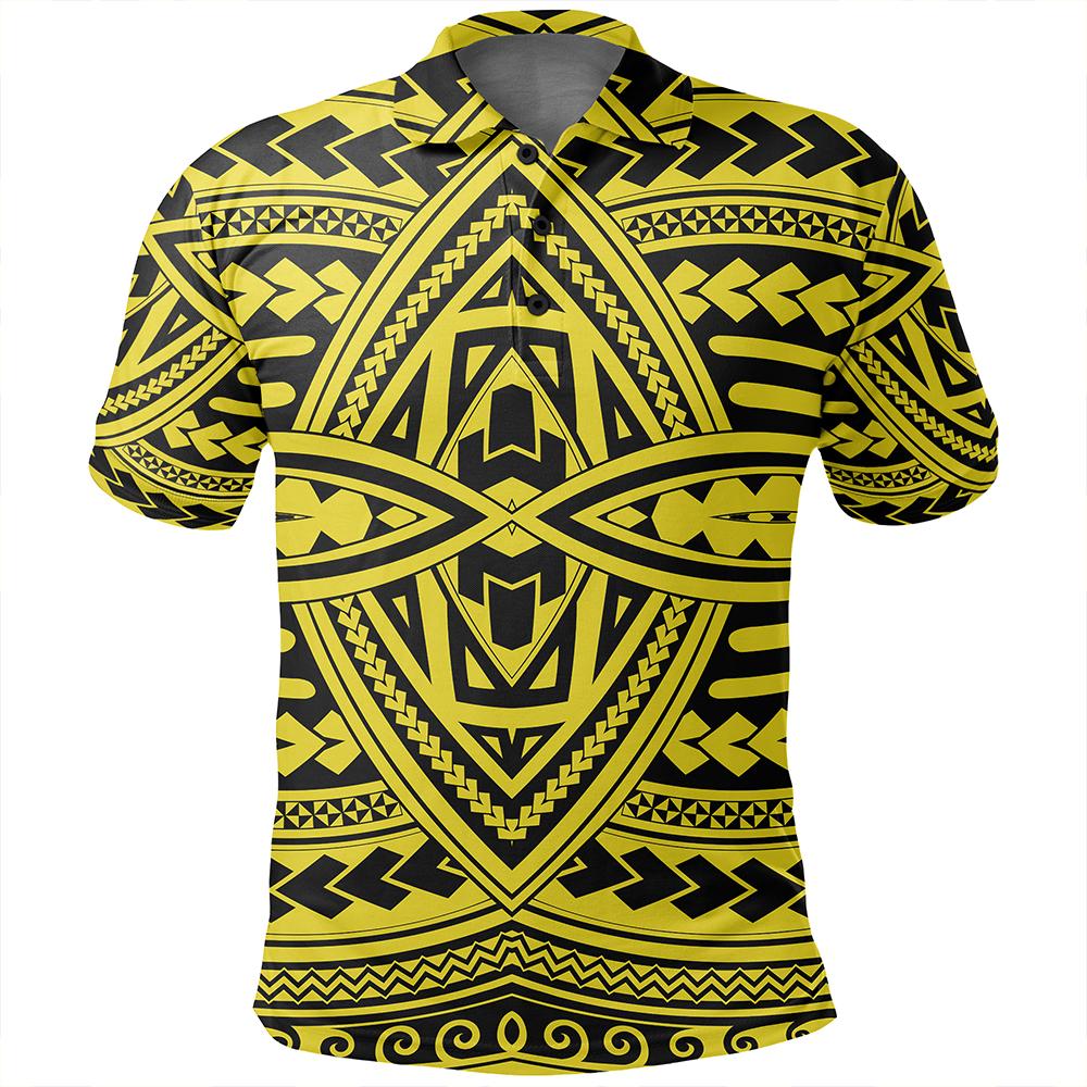 Unisex Polynesian Seamless yellow Polo Shirt - Polynesian Pride