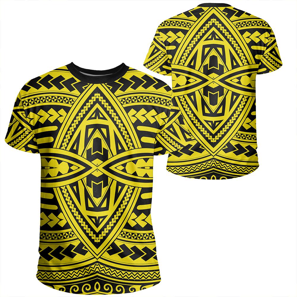 Polynesian Seamless yellow T Shirt Unisex Polyester - Polynesian Pride