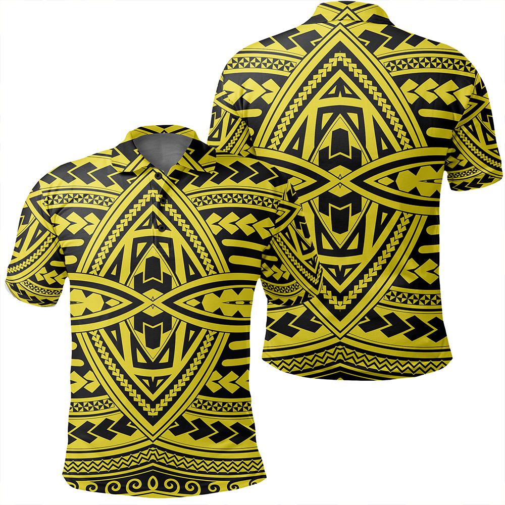 Unisex Polynesian Seamless yellow Polo Shirt Unisex Art - Polynesian Pride