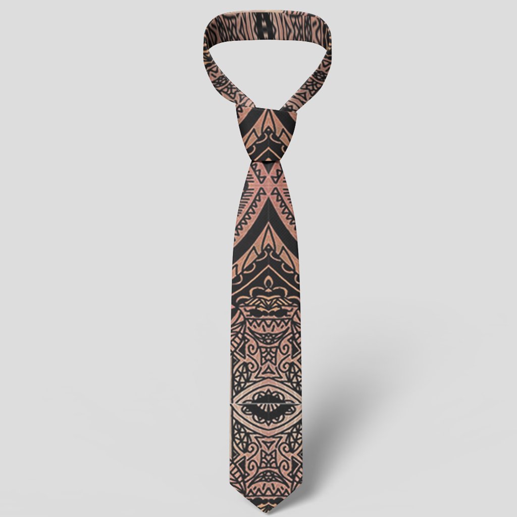 Polynesian Symmetry Brown Necktie - Polynesian Pride