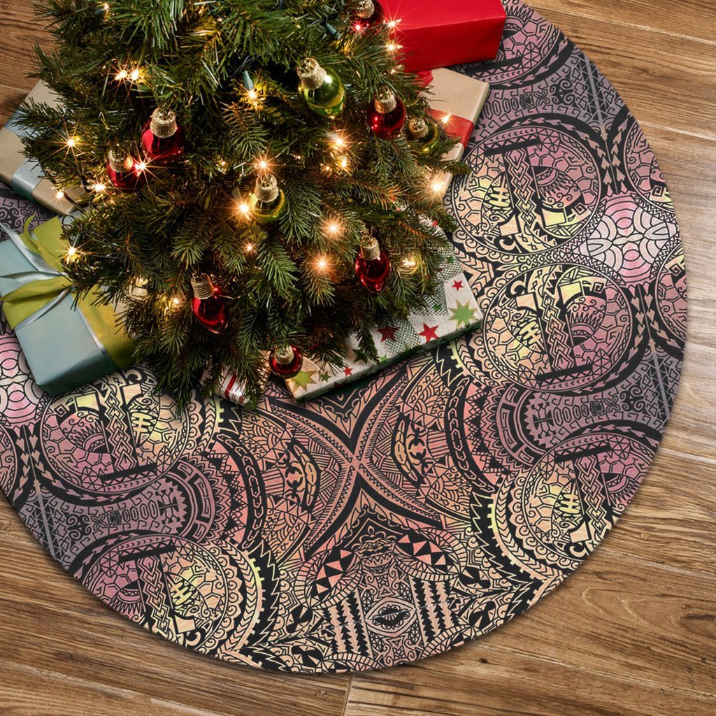 Polynesian Symmetry Brown Tree Skirt 85x85 cm Black Tree Skirt - Polynesian Pride