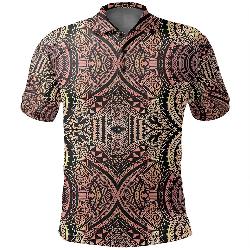 Unisex Polynesian Symmetry Brown Polo Shirt - Polynesian Pride