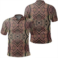 Unisex Polynesian Symmetry Brown Polo Shirt Unisex Art - Polynesian Pride