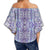 Polynesian Symmetry Gardient Violet Hawaii Women's Off Shoulder Wrap Waist Top - Polynesian Pride