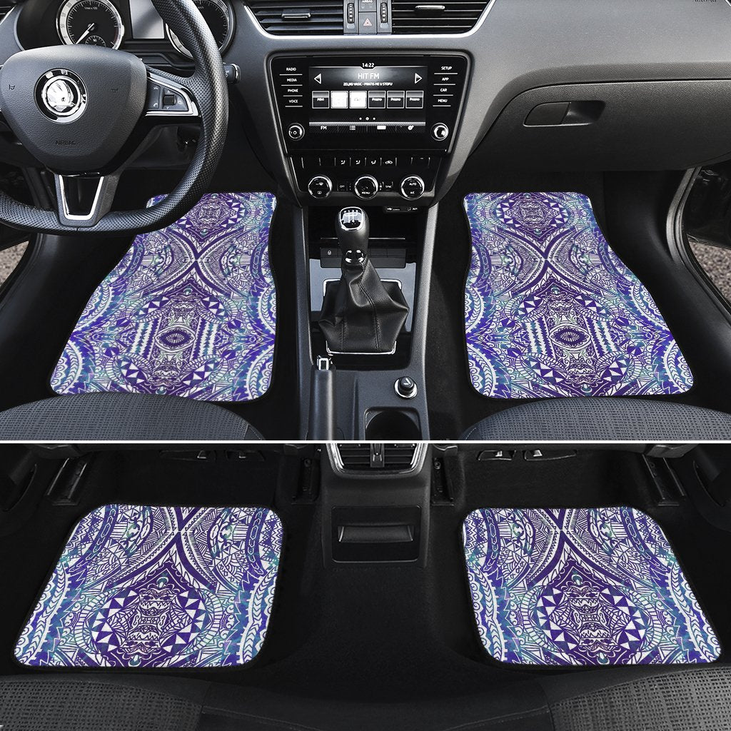 Polynesian Symmetry Gardient Violet Hawaii Car Floor Mats White One Size - Polynesian Pride