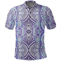Unisex Polynesian Symmetry Gardient Violet Polo Shirt - Polynesian Pride