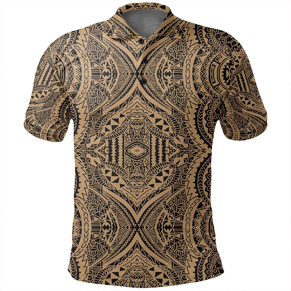 Unisex Polynesian Symmetry Gold Polo Shirt - Polynesian Pride