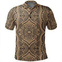 Unisex Polynesian Symmetry Gold Polo Shirt - Polynesian Pride