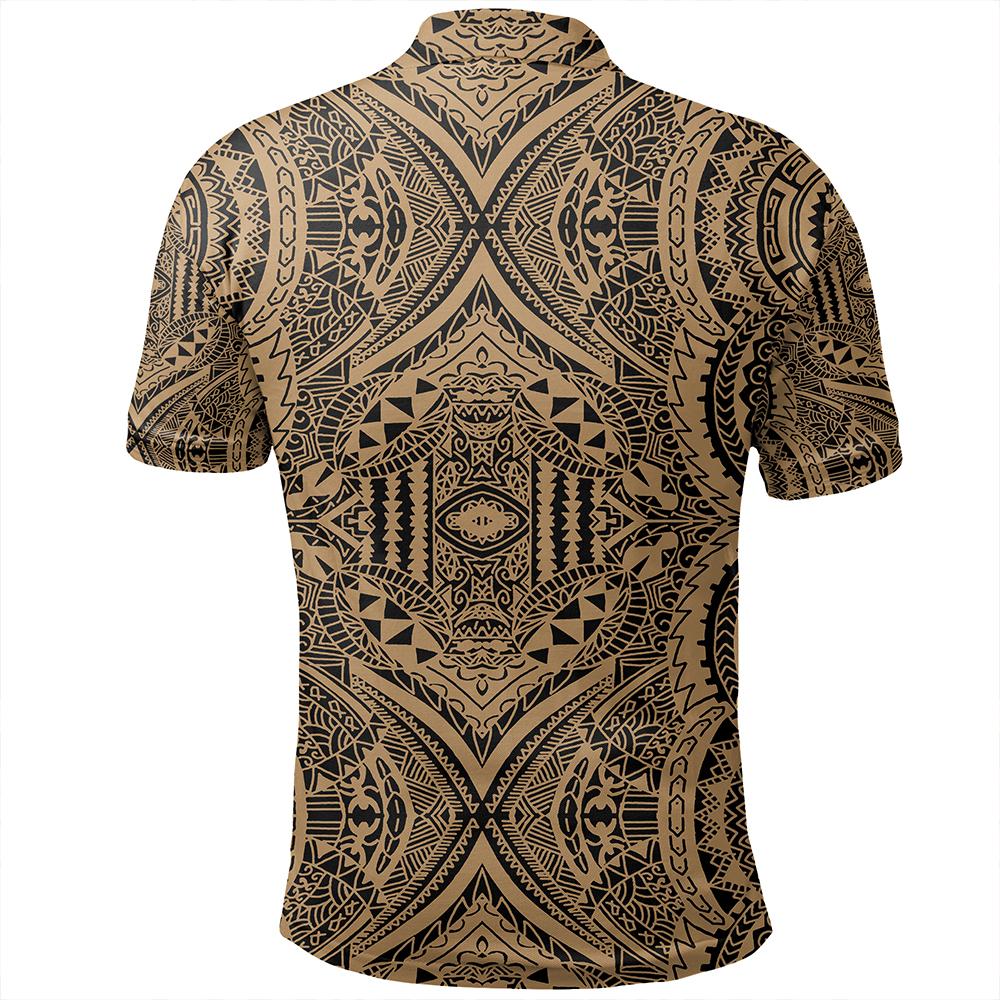 Unisex Polynesian Symmetry Gold Polo Shirt - Polynesian Pride