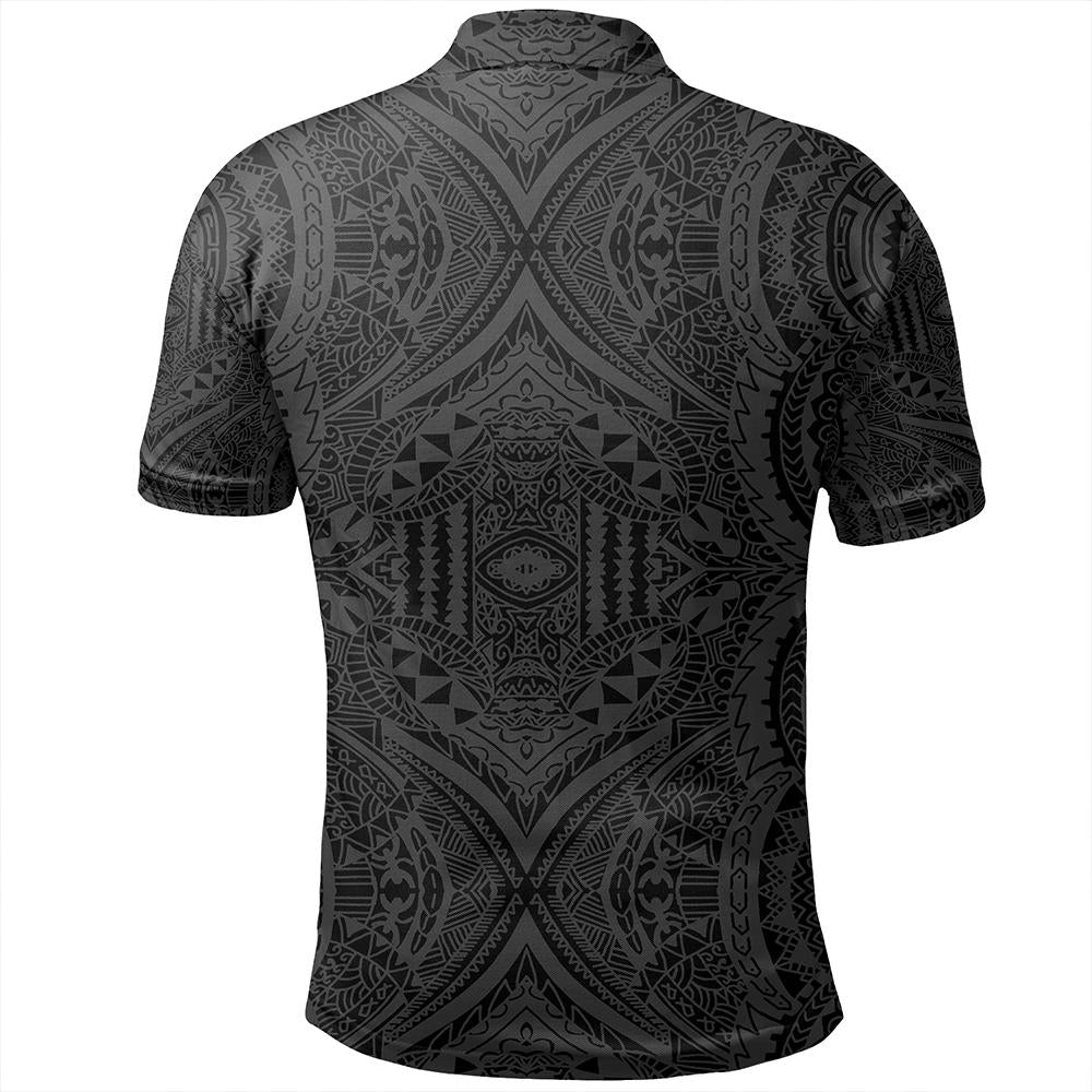 Unisex Polynesian Symmetry Gray Polo Shirt - Polynesian Pride