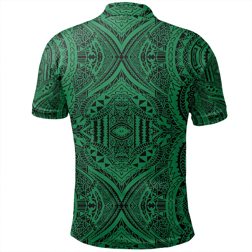 Unisex Polynesian Symmetry Green Polo Shirt - Polynesian Pride