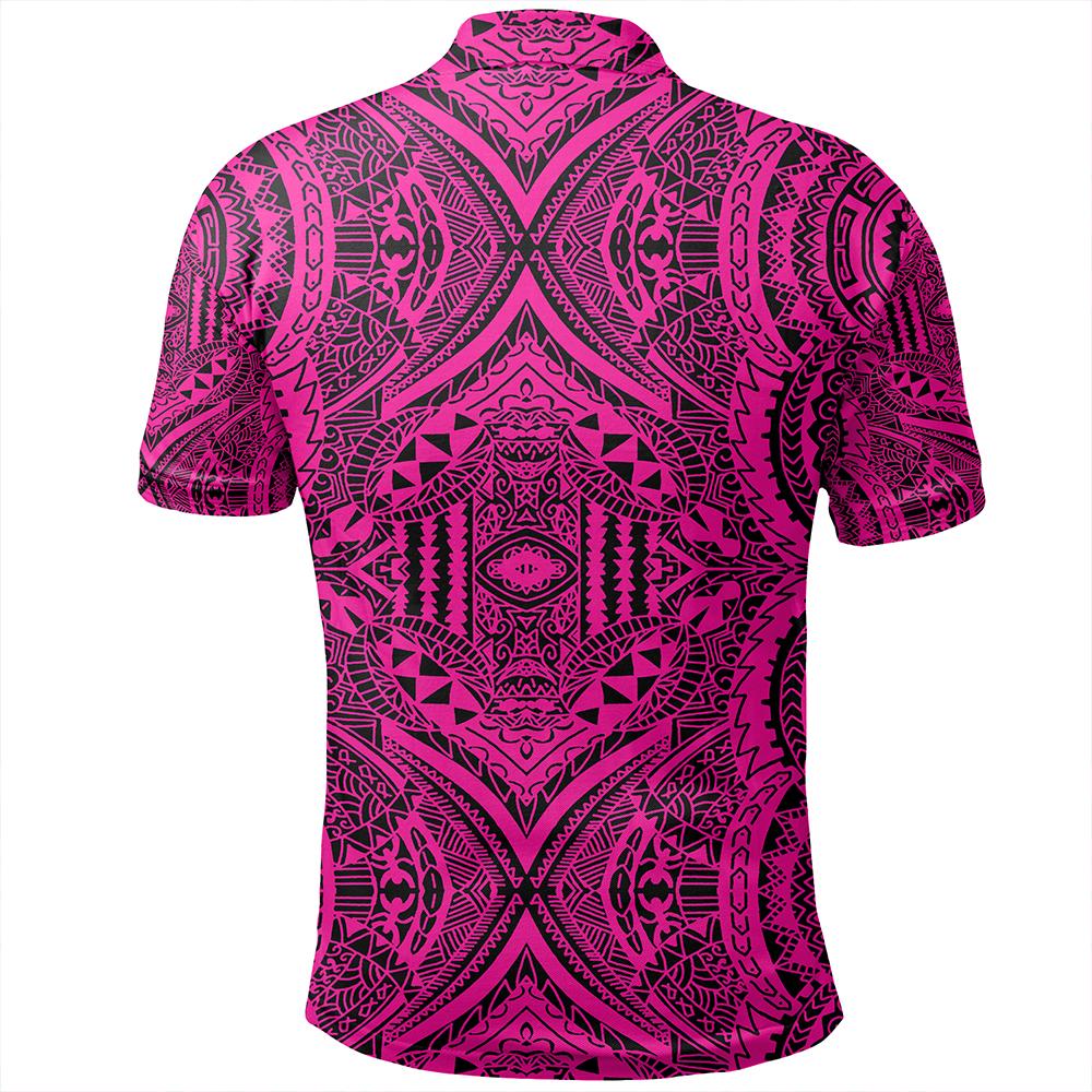 Unisex Polynesian Symmetry Pink Polo Shirt - Polynesian Pride