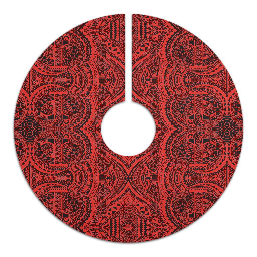 Polynesian Symmetry Red Tree Skirt - Polynesian Pride