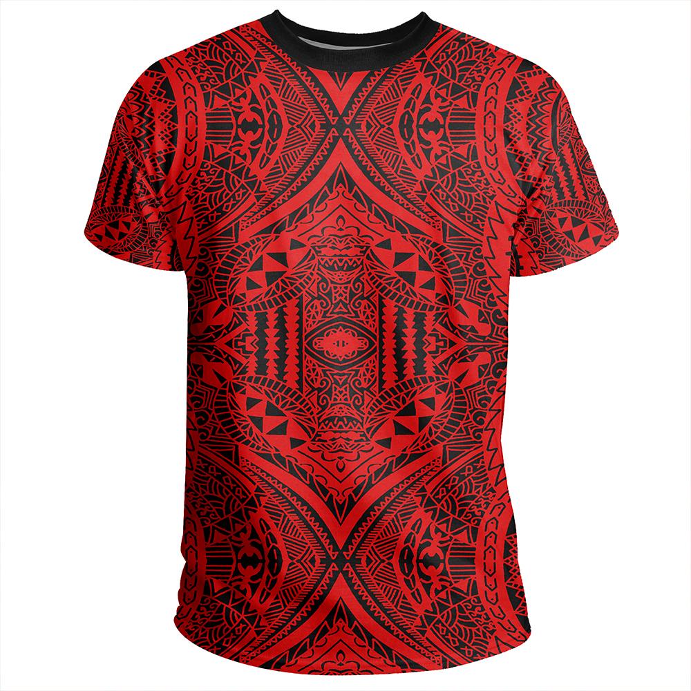 Polynesian Symmetry Red T Shirt - Polynesian Pride