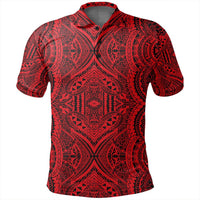 Unisex Polynesian Symmetry Red Polo Shirt - Polynesian Pride