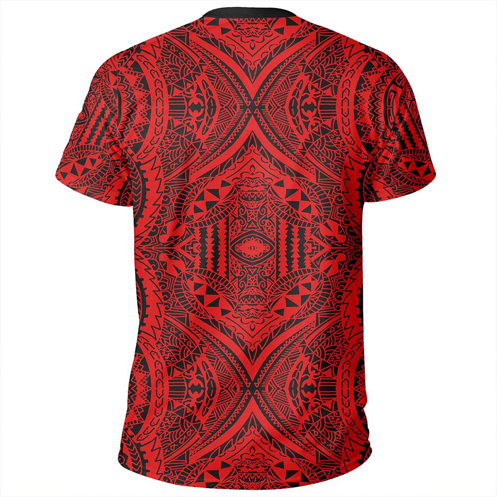 Polynesian Symmetry Red T Shirt - Polynesian Pride